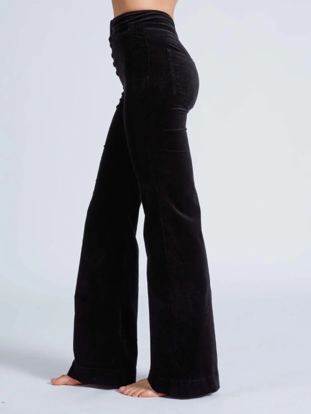NWT ASKK - BRIGHTON WIDE LEG VELVET PANTS / BLACK